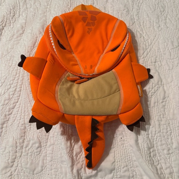 Canva Orange Dinosaur Kids backpack - Picture 1 of 6